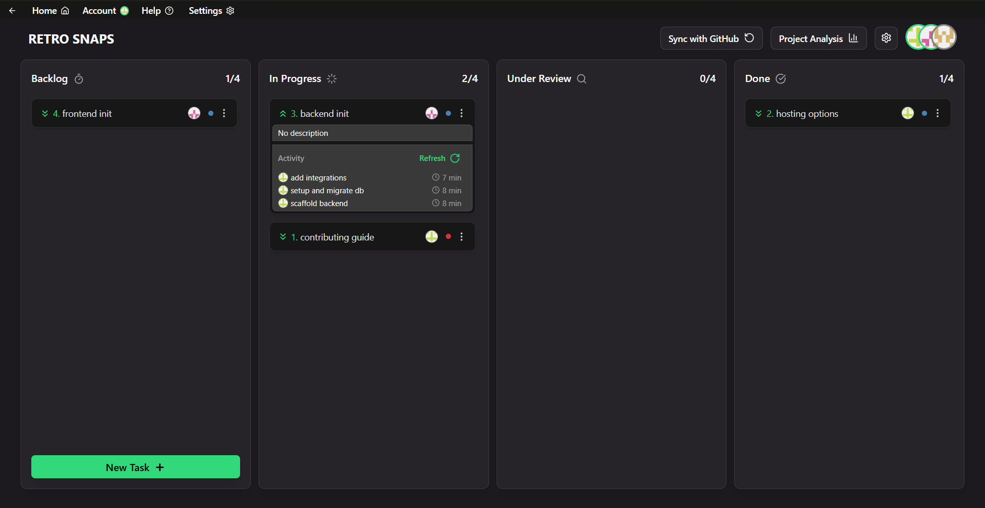 task bridge project dashboard